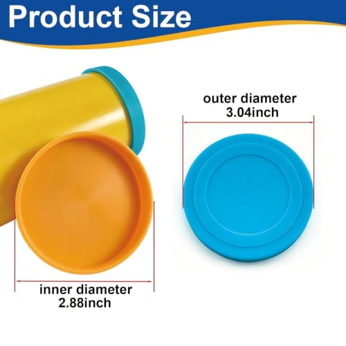 4 Pack Silicone Powder Cleanser Lids, Compatible with Bar Keepers Friend, Comet, Ajax Powder Cleanser 12oz & 21oz, Silicone Cover for Cleaning Powder Moisture Resistance, Reusable Silicone Lid