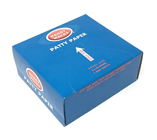 P-50-X, 5x4-3/4-Inch Hamburger Patty Papers, Disposable Meat Butcher Paper Sheets, 1000-Piece Pack