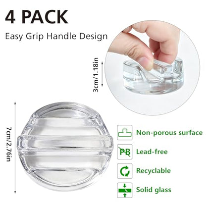 4 Pack Fermentation Weight with Easy Grip Handle,Glass Fermenting Weights for Wide Mouth Mason Jars,Glass Weights for Fermenting,Sauerkraut,Pickles,Kimchi - style: Straight