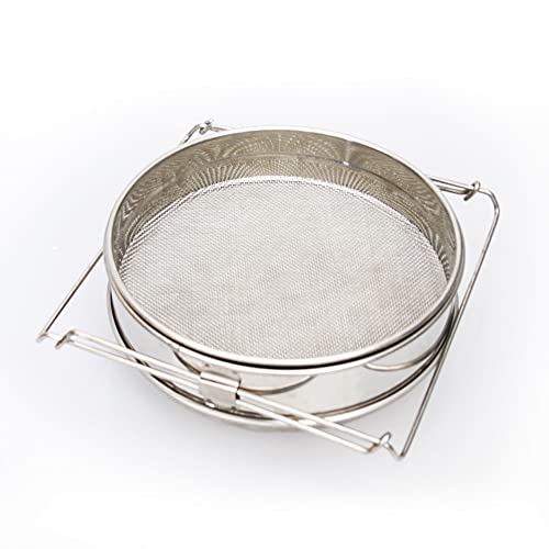 Stainless Steel Honey Strainer Double Sieve Debris Extractor Mesh Filter Beekeeping Equipment Tools, Fine/Coarse Mesh Filters Out Bee Pollen, Impurities