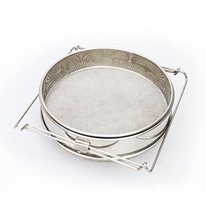 Stainless Steel Honey Strainer Double Sieve Debris Extractor Mesh Filter Beekeeping Equipment Tools, Fine/Coarse Mesh Filters Out Bee Pollen, Impurities