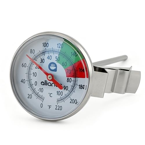 Milk Frothing Thermometer with Clip,White,One Size