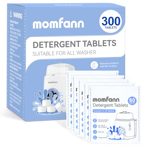 MOMFANN 300 Professional Deep Cleaning Detergent Tablets for All Baby Bottle Washers, Washer Tablets for Bottle Washer and Sterilizer and Dryer, Easy to Use - size: 300Pcs