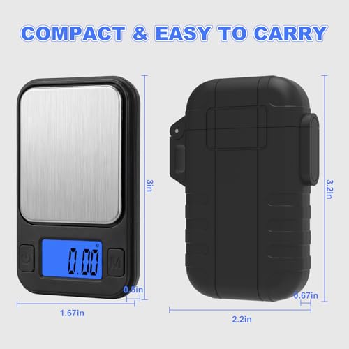 Diyife Milligram Scale, 200g/0.01g High Accuracy Pocket Scale with Storage Case, 8 Units, Multifunctional Digital Gram Scale for Lab, Jewelry, Gem, Mg, Black - color: Black