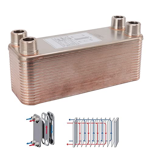 Topyond Beer Wort Chiller Cooler, Small Plate Water Chiller, Stainless Steel Brazed Heat Exchanger, High-Efficiency Cooling Plate, Wort Water Heater for Brewing