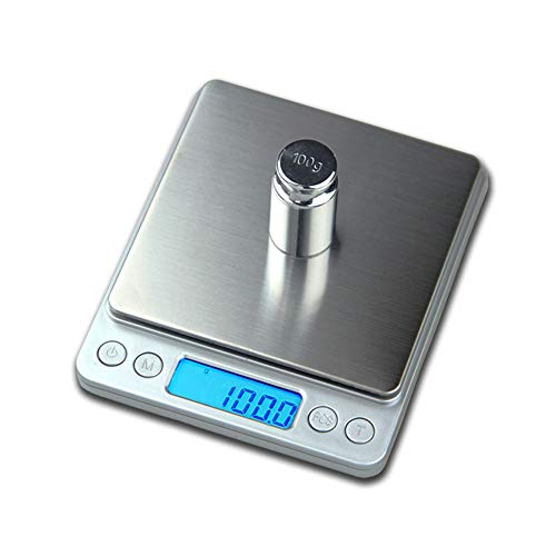Digital Kitchen Scale,High Precision Stainless Steel Multifunction Food Scale Grams and Ounces Back-Lit LCD Display Small Pocket Jewelry Scales Auto Off,Tare,PCS,UNTS/Mode (500g/0.01g) - size: 500g/0.01g