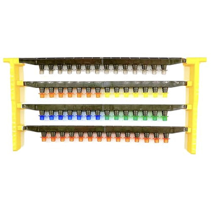 Beekeeping jzbz Queen Cell Cup Holder Frame Bar and Mounted Queen Cell Cups (2 pcs Sides and 4 pcs Cell Cup Holder Bars Plus 50 pcs Cell Cups)