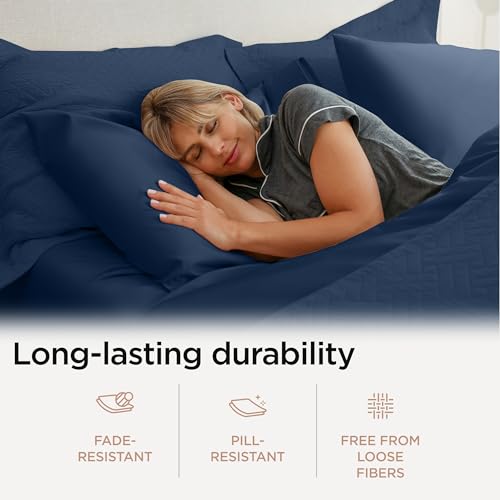 Threadmill 100% Cotton Sheets for Queen Size Bed - 600 Thread Count Queen Bed Sheets Set with 16” Deep Pocket - Sateen Weave 4-Piece Bedding Set with Cooling Effect, Folkstone Blue - color: Folkstone Blue Solid, size: Queen
