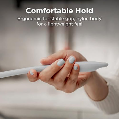 Kitchen Mama DuoEssentials Ladle & Cooking Spoon Set, Metal Gray | Silicone, Heat Resistant, One-Piece Design, For Nonstick Cookware, For Soup, Stirring, Serving & Sauteing - color: Metal Gray