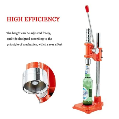 Manual Beer Capping Machine, Bench Bottle Capper, Beer Bottle Capper Tool with Non-Slip Base and Adjustable Handle, High-Efficiency Capping, No Need Electricity, for Homebrew Beer