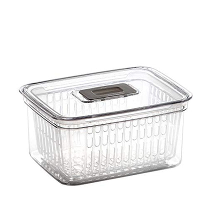 BINO | Produce Saver - 6.8 Cup/1.6L | Fridge Storage Containers for Fruits and Vegetables | Adjustable Air Vent, Removable Basket | BPA-Free Fridge Organizers - size: 6.8 Cup