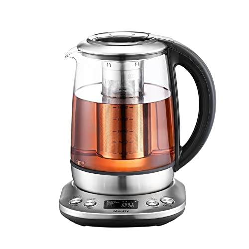 Mecity Electric Tea Kettle Borosilicate Glass Tea Maker With Temperature Control and Infuser - LCD Display and Preset Brewing Programs - 1.7 Liter Water Boiler - size: 1.8 Quarts