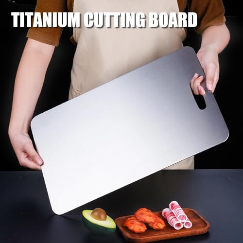 Titanium Cutting Board - 2026 New Upgrade 100% Pure Titanium Cutting Boards for Kitchen Double Sided Non Toxic Titanware Cutting Board,Hygiene Durable Dishwasher Safe Chopping Board (14"L x 10"W) - size: 14"L x 10"W