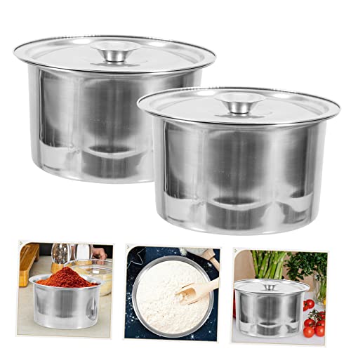 Kisangel 2set Condiment Container with Lid Spice Jar for Home Kitchen and Restaurant Use Easy Seasoning Storage