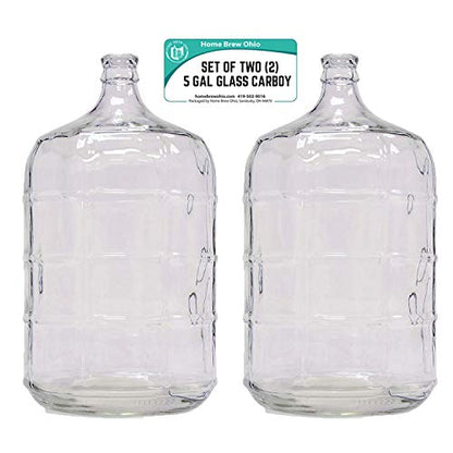 Home Brew Ohio 5 Gallon Glass Carboy Set of 2
