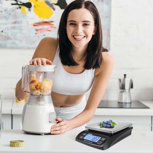 Large Digital Kitchen Scale 30kg/66lb Food Scale for Baking Cooking Stainless Bread Scale with LCD Display Counting Scales for Coins Adapter Included(Stainless Black) - color: Stainless black