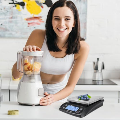 Large Digital Kitchen Scale 30kg/66lb Food Scale for Baking Cooking Stainless Bread Scale with LCD Display Counting Scales for Coins Adapter Included(Stainless Black) - color: Stainless black
