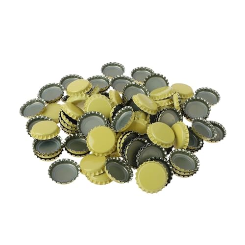 100Pc/Set Beer Cap New Beer Bottle Caps Oxygen Absorbing Seal Caps for DIY Home Brewing Beer Tool Bar Accessorie(Yellow) - color: Yellow