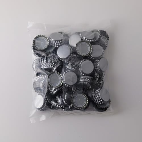 FastRack 288 Oxygen Absorbing Beer Bottle Caps | 26mm Pry-Off Silver Standard Homebrew Bottle Tops for Glass Bottles | PVC-Free Beer Crown Caps for Bottling - color: Silver