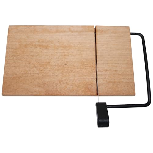 SlidingSusan Cheese Cutting Board - 11” Beech Wood with Black Stainless Steel Slicer - Charcuterie Block for Hard & Soft Cheeses, Butter, Meat – Heavy Duty Handheld Kitchen Tool