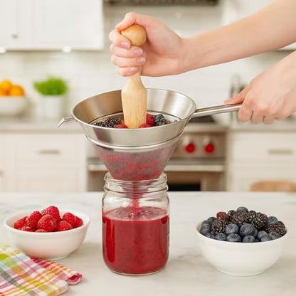 HIC Kitchen Chinois Fine-Mesh Cone Sieve, 18/8 Stainless Steel, For Straining Sauces, Soups, And Purees, 7-Inch Diameter - style: Stainless Steel Chinois