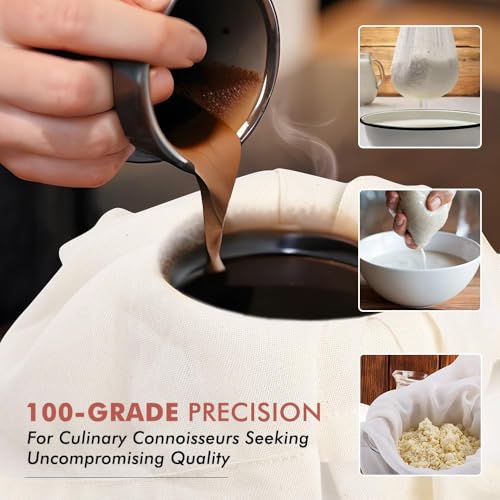 Urban Villa Cotton Grade 100 Cheese Cloths 12 Pack 20x20 Inches, Fine Mesh, 100% Unbleached Cotton, Reusable &Pre – Washed, Finished Edge, Butter Muslin Cloth for Straining & Cooking Cheese Making - color: Natural, size: 20 x 20 Inches / 12 Pieces
