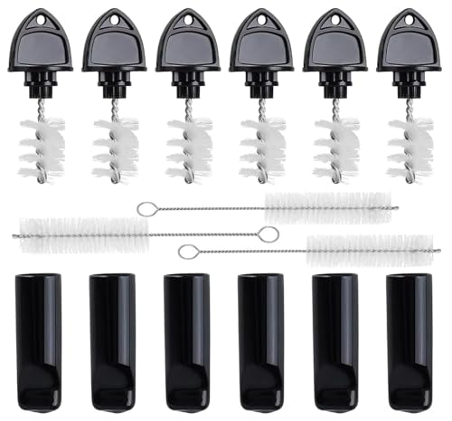 MRbrew Beer Faucet Cap & Plug Covers 15 Pack Beer Tap Cap Plug Brush, Draft Beer Faucet Rubber Soother Sanitary Covers, Cleaning Brush Cleaning Tap Kit for Kegerator Draft Beer Faucet (6+6+3)