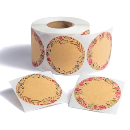 (500pc/Roll) 2" Pink Flower Label Stickers for Jars, Lids, Pantry, Mason Jars, Spice Bottles & More - color: Pink Flower 2"