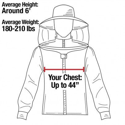 Beekeeping Jacket with Round Veil and Gloves, 100% Cotton Bee Jacket with YKK Brass Zippers - Large - size: Large