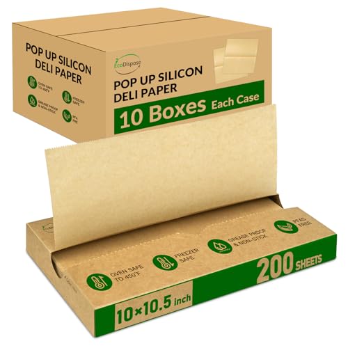 EcoDispose 2000 Count 10" x 10-1/2" Precut Pop Up Deli Paper Sheets, Interfolded Heavy Duty Oil-Resistant Kraft Paper for Bakery, Food Wrap, Serving, Oven, Air Fryer & Microwave - color: Kraft, size: 10"x10.5"inch