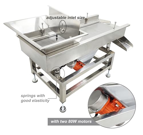 TECHTONGDA Straight Vibrating Sieve Screen Shaker Electric Linear Sifter Machine Stainless Steel One Layer Two Motors 1mm Round Hole Screen Size 11.8×31.5inch 110V - size: 1mm