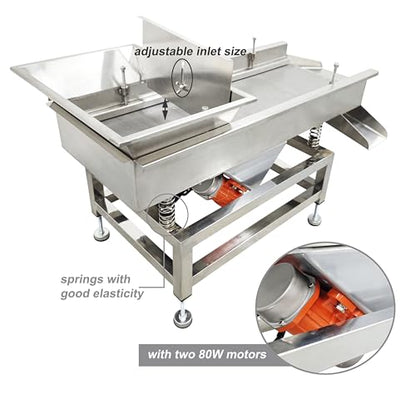 TECHTONGDA Straight Vibrating Sieve Screen Shaker Electric Linear Sifter Machine Stainless Steel One Layer Two Motors 1mm Round Hole Screen Size 11.8×31.5inch 110V - size: 1mm