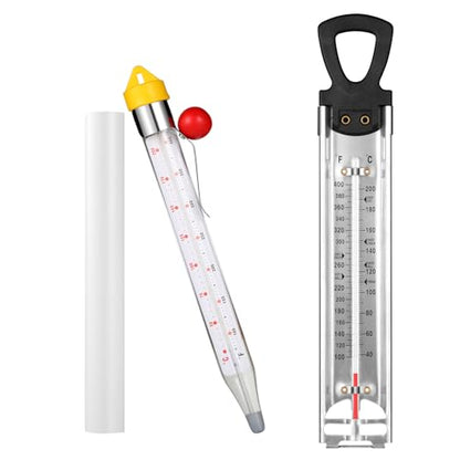 Candy Thermometer with Pot Clip and Hanging Hook, 2026 New Stainless Steel Deep Fry Oil Thermometer Instant Read Cooking Thermometer for Food, Oil/Candy/Fry/Jam/Sugar/Syrup/Jelly Food Thermometer