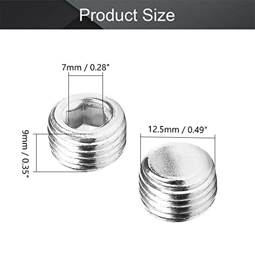 Othmro 6pcs Iron Hex Socket Pipe Fitting, 1/2" Female Thread Hose Adapter Connector Fit for 0.49" Tubes Pipe Plug Fitting Assortment Set for Garden Pipe Pneumatic Solenoid Valve Silver - size: 6pcs 1/2"