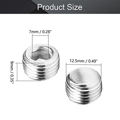 Othmro 6pcs Iron Hex Socket Pipe Fitting, 1/2" Female Thread Hose Adapter Connector Fit for 0.49" Tubes Pipe Plug Fitting Assortment Set for Garden Pipe Pneumatic Solenoid Valve Silver - size: 6pcs 1/2"