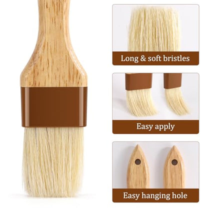 6Pcs Pastry Brushes, Natural Bristle Basting Brush for Cooking Food