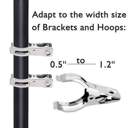 BESTEEL Upgraded 240 PCS Garden Clips, Greenhouse Clamps 100% Stainless Steel Heavy Duty Greenhuose Clips for Netting - Strong Grip to Hold Down Shade Cloth or Plant Cover on Garden Greenhouse Hoops - size: 240PCS