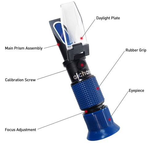Aichose 0-80% Brix Meter Refractometer for Measuring Sugar Content in Fruit, Honey, Maple Syrup and Other Sugary Drink, with Automatic Temperature Compensation Function