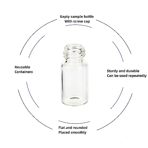 20ML Clear Glass Sample Vial, Liquid Sampling Sample Glass Bottle, Borosilicate Storage Glass Vial 27.5x57mm Black 24-400 Polypropylene Screw Cap with PE Liners, Pack of 100 - size: 20ML