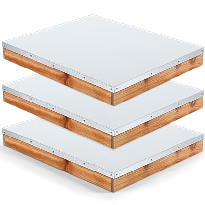 Colingmill 3 Pcs Telescoping Bee Hive Cover 10 Frame Bee Hive Metal Cover for Beekeepers the Rain from Getting into the Part