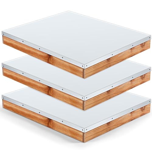 Colingmill 3 Pcs Telescoping Bee Hive Cover 10 Frame Bee Hive Metal Cover for Beekeepers the Rain from Getting into the Part