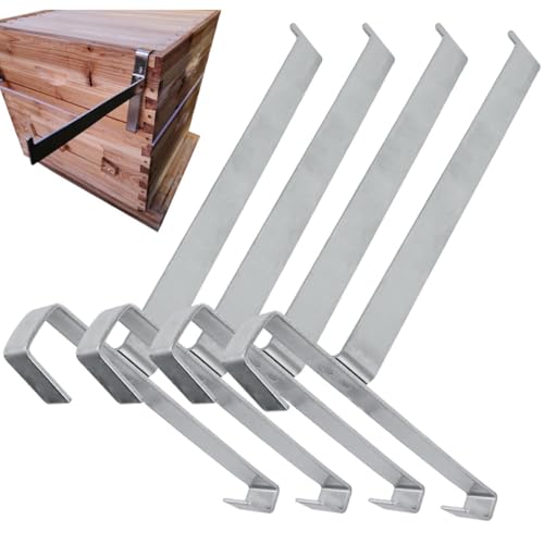 4 Pcs Upgraded Beehive Frame Holder, Stainless Steel Bee Hive Stand, Beehive Frame Perch-Supports 5 Beehive Frame Perch for Beekeeper Hive Tool