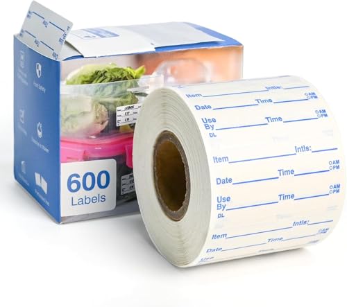 L LIKED 2x1 Dissolvable Labels, 600 Stickers, Use by Food Rotation Labels for Storage and Container (600, Blue) - size: 2"x1"/600labels/Blue