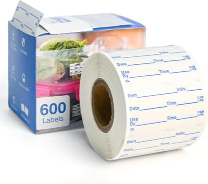 L LIKED 2x1 Dissolvable Labels, 600 Stickers, Use by Food Rotation Labels for Storage and Container (600, Blue) - size: 2"x1"/600labels/Blue