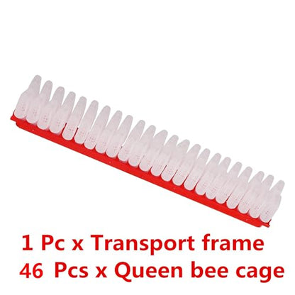 Beekeeping Queen Rearing Shipping Bar Banking Frame Bee Cage Box Transport Moving Isolator Imprison Prisoner(Kit-1Pc 46Pcs) - color: Kit-1Pc 46Pcs