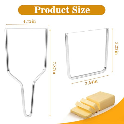 2 PCS Wire Cheese Slicer, Stainless Steel Wire Cheese Cutter Kit for Kitchen Block Cheese and Butter Slicer Tool (Y Type & U Type)