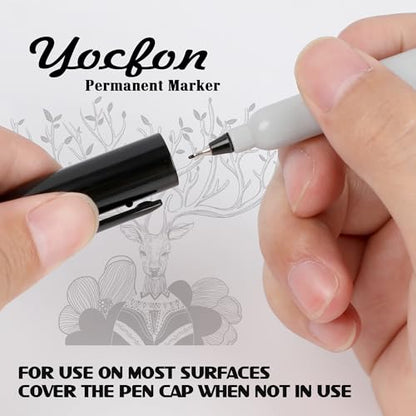 Permanent Markers Ultra Fine Tip, Bulk Pack Of 72 Count Black Permanent Marker Set, Quick-Drying Ink, Works On Plastic, Wood, Stone, Metal And Glass