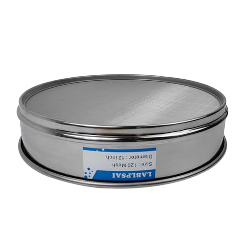 120 Mesh Lab Sieves 12" Diameter 304 Stainless Steel Wire Cloth Test Sieve for Industrial Laboratory Home - size: 120 mesh