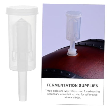 LABRIMP 2pcs Plastic One-way Valves for Home Brewing Three-piece Check Valve for Wine and Juice Fermentation Airtight Design