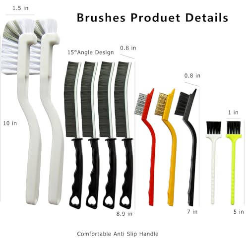 11Pcs Crevice Cleaning Brush,Gap Cleaning Brush with Long Handle,Small Gap Cleaning Brush for Bathroom Kitchen Toilet Water Cup Bottle and Window Groove